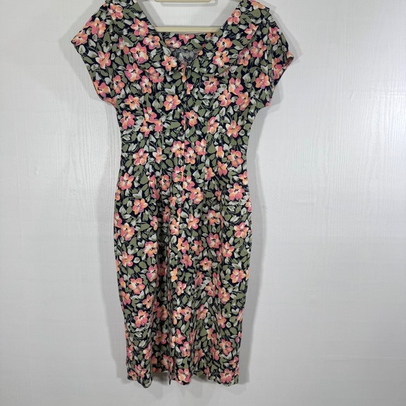 Maggy London Vintage Floral Midi Dress Size 8 Multicolor Botanical Garden - Picture 12 of 13